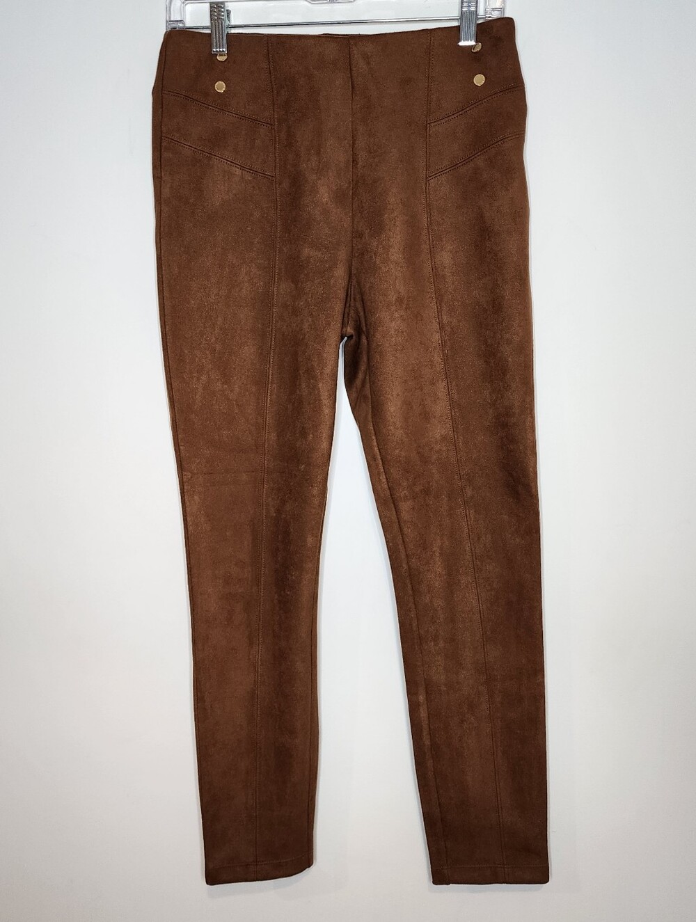 Marc New York Brown Faux Suede Pull-On Pants Size Small